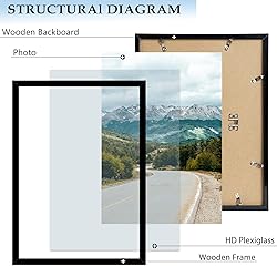 QOTIB 11x16 Picture Frame Black for Wall