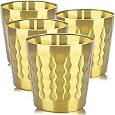 Beasea Mini Stainless Steel Cups, 4 Pack 6oz Gold Metal Stackable Double Wall Small Insulated Portable Drinking Tumblers Unbreakable Shatterproof Glasses for Home Restaurant Camping Travelling