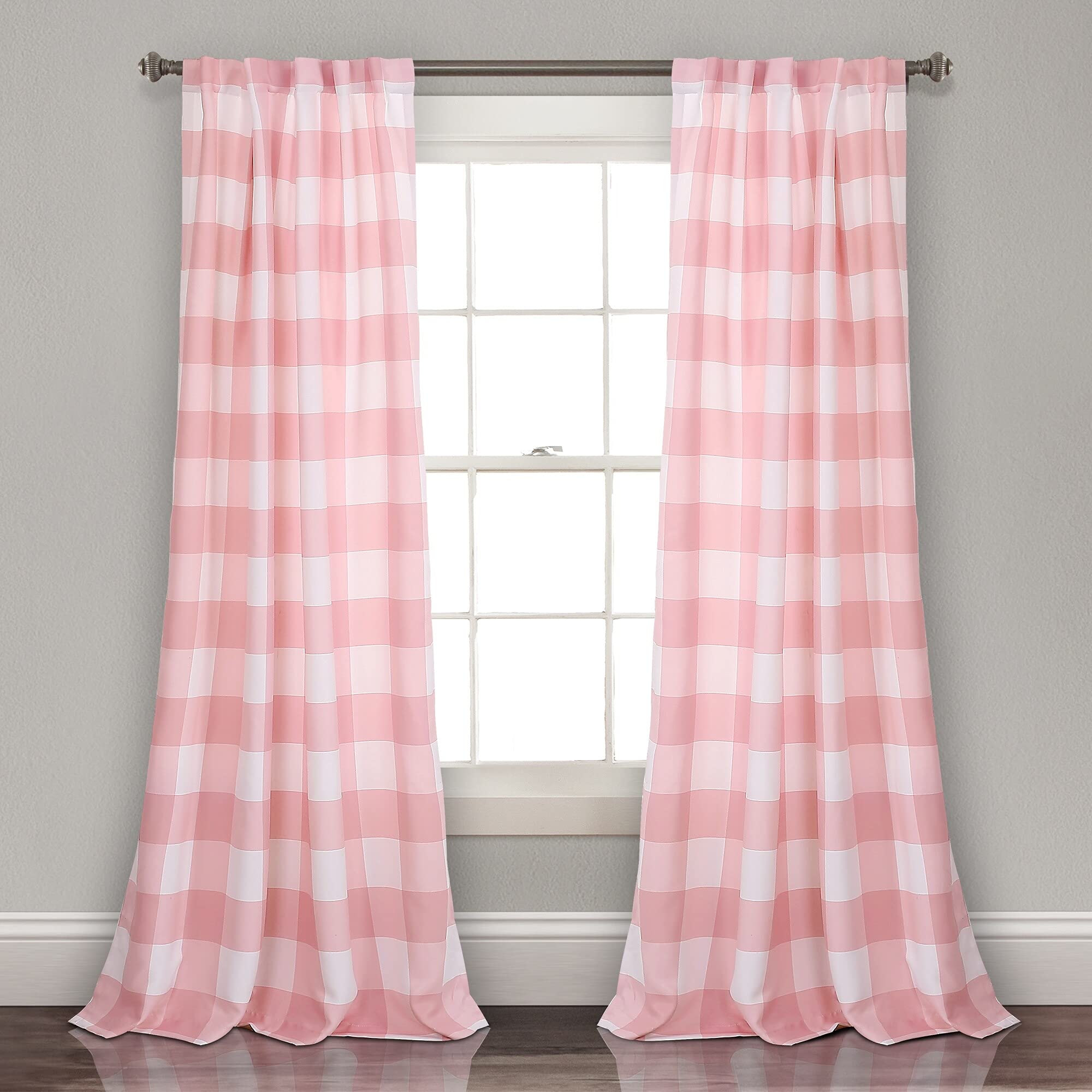 Lush Decor Window Curtain Panel, Polyester, Pink, 52" W x 84" L (Pack of 1)