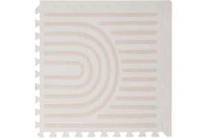 Toddlekind Playmat - Premium Foam Playmat, 4 x 6 feet, 6 Tile Extra Thick Foam Floor Puzzle Mat for Babies/Toddlers Stylish, Non-Toxic, Odorless. Perfect for Tummy Time & Play. 0m+