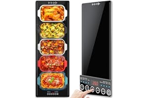 PURECHO Electric Warming Tray (XXL 40"x 14"), Food Warming Mat with Touch Screen, 9 Level Temp & 24H Timer, Food Warmer Mats Full Surface Heating, Reinforced Glass Food Warmers for Parties Buffet, Gatherings