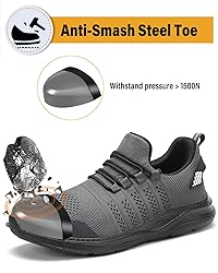 Suvysoo Steel Toe Shoes for Men Safety Puncture