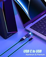 LENRUE USB C Computer Speakers with Headphone Jack and Adapter Included view 4