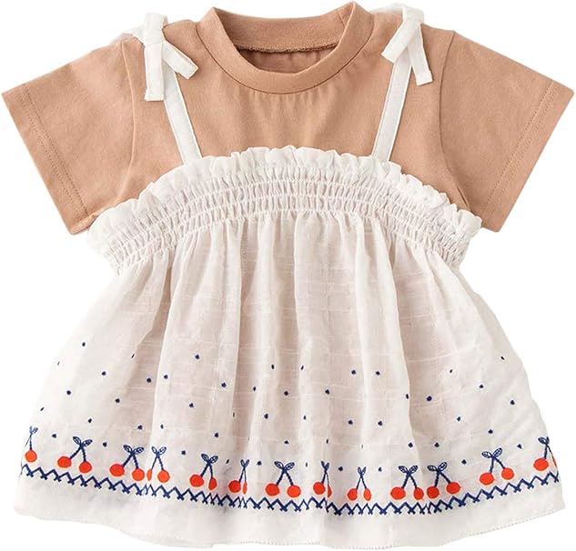 Amazon Co Jp Seraph セラフ ベビー服 赤ちゃん フルーツ 刺繍 キャミ レイヤード チュニック 女の子 ベビー 半袖 服 ファッション小物