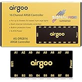 Airgoo 16-Port Signal RGB Controller - SATA Powered ARGB Controller PC Lighting Hub, Requires SignalRGB or OpenRGB Software D