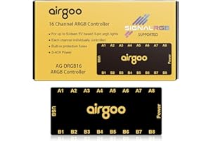 Airgoo 16-Port Signal RGB Controller - SATA Powered ARGB Controller PC Lighting Hub, Requires SignalRGB or OpenRGB Software Download for Configuration, AG-DRGB16