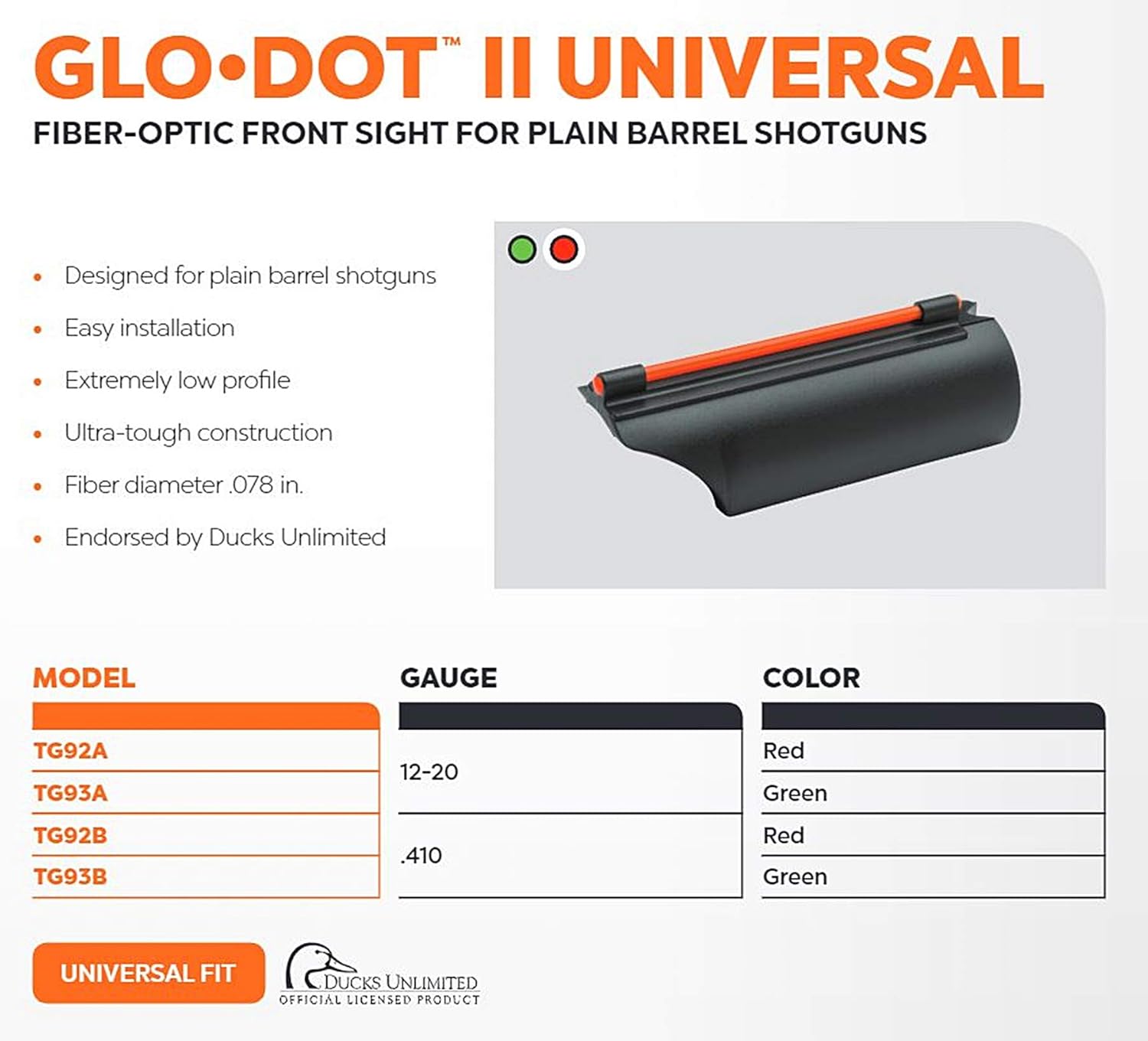 TRUGLO Glo-Dot II 12-20 Gauge Sight Red : Sports & Outdoors