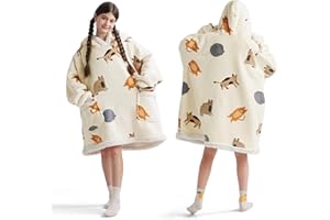 Bedsure Blanket Hoodie, Wearable Blanket for Adult & Kids as Gifts for Women Men, Birthday Gifts for Mom Sherpa Hoodie, Kids,