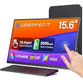 UPERFECT 15.6'' 1080P Touchscreen Portable Monitor with Battery 8000mAh | 125% sRGB Travel Monitor with Bluetooth Keyboard, Kickstand, Bag, VESA, Ultra-Slim External Screen for Laptop, PC, Phone