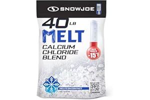 Snow Joe Snow & Ice Melter, Calcium Chloride Blend Pellets, Non-Staining Melt, 40 Lb Bag - Ice Remover for Driveway, Concrete