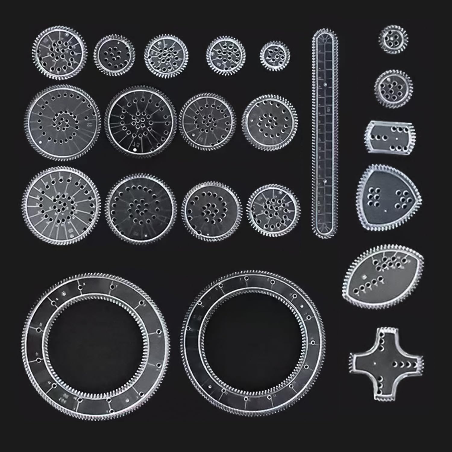 MEISH 22Pcs Spirograph Drawing Set Geometric Spiral Stationery Tool Drawing Painting Graphics Stencils for Kids