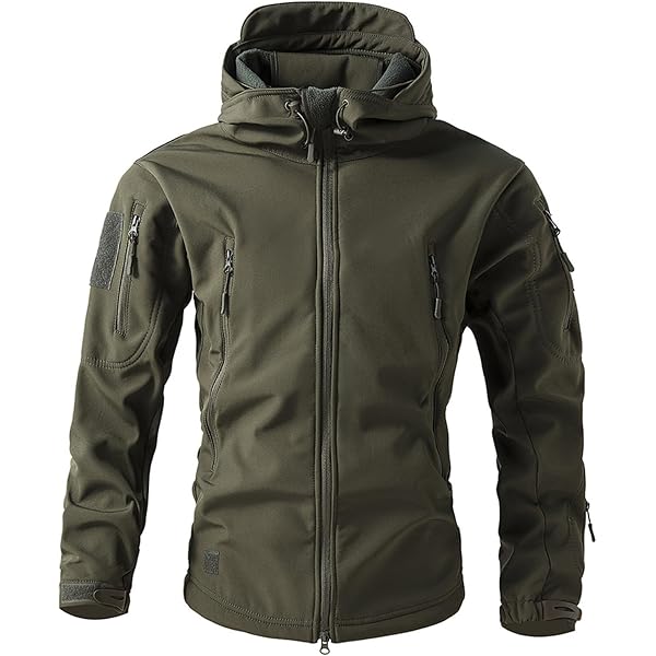 Tactical Hoodie for Men Softshell Fleece Lined Jacket Insulated