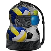 BROTOU Sports Mesh Bag Sports Equipment Bags Heavy Duty Drawstring Backpack Sport Balls Bag for Beach, Travel, Gym, Swimming Gear with Shoulder Strap