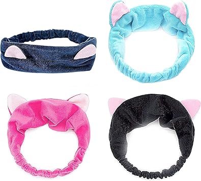 4 Bandes De Cheveux Oreilles De Chat Mignon Zeeree Paquet De Plombs Femme Fille Enfants Accessoires De Cheveux Appropries Pour Le Maquillage Du Visage Lavage Du Visage Amazon Fr Beaute Et Parfum