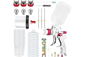 YUZES HVLP Spray Gun Kit – 1.4/1.7/2.0mm Copper Nozzles, 10 Disposable Paint Cups, Easy-to-Use Paint Gun for Automotive and DIY Projects