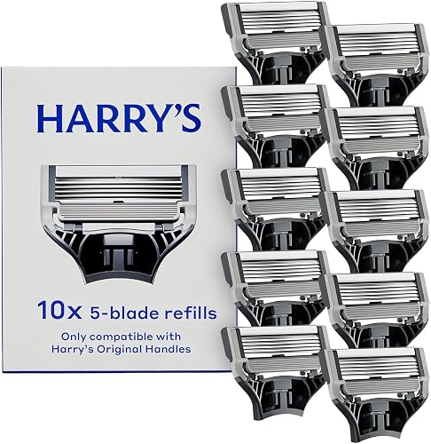 Harry's Original Razor Blades for Men - 10 Count | Premium Razor Blade Refill Cartridges - German Engineered