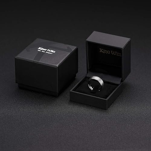 8mm Stainless Steel Black Wedding Band Ring - High Polished Domed Comfort Fit (Size 11) - View #4