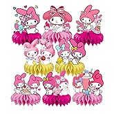 8Pcs Melody Honeycomb Table Centerpiece, Melody Birthday Party Supplies Table Decorations for Kids Party Decorations