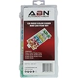 ABN 120 Piece Mini Car Truck Fuse Assortment 5,7.5,10,15,20,25,30 AMP