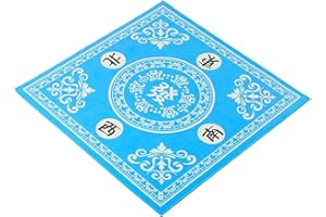 LEAQU Mahjong Mat, Anti Slip and Noise Reduction Mahjongg Table Mat, Mahjong Accessories Tablecloth, Game Poker Domino Game Game Mat for Card, Board and Tile Games (Blue 70cm)