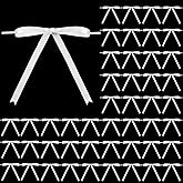 Riceshoot White 50 Pcs Stain Ribbon Bows 5x7 Inch Twist Tie Bows for Gift Wrapping Cake Treat Bags Craft DIY Gift Wedding Baby Shower Birthday Party Decorations