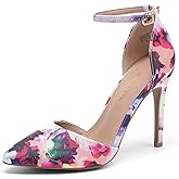 DREAM PAIRS Women's Oppointed-Lacey Pointed Toe Ankle Strap High Heel Stiletto Pumps Wedding Dress Shoes