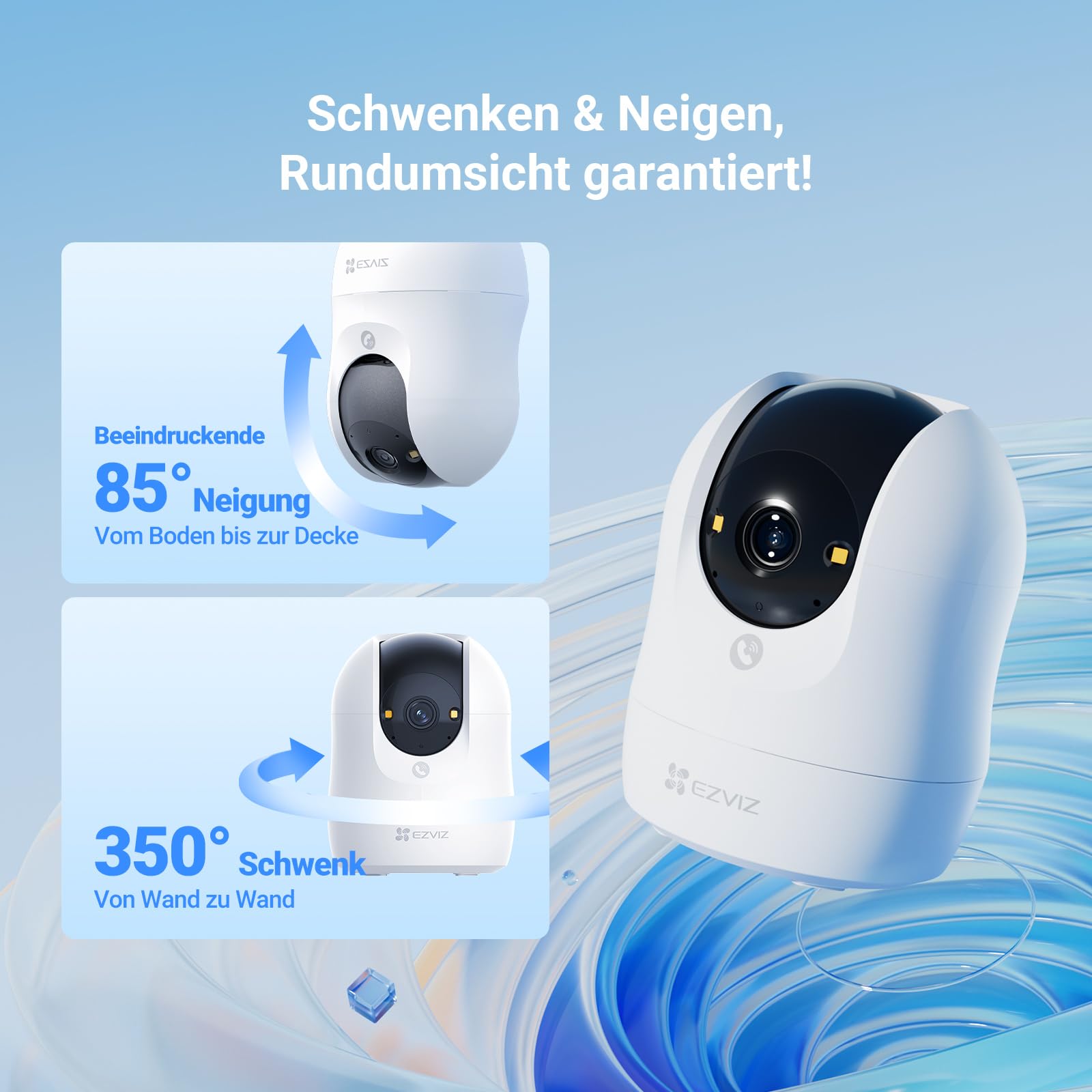 EZVIZ C6N G1 4K 8MP Überwachungskamera Innen, WLAN Baby Monitor 2er Pack 5