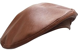 UMEEPAR Womens Classic Pu Leather French Beret Hat