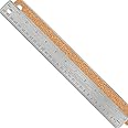 Stainless Steel Metal Ruler:[1 Pieces 12 Inch] Stainless Steel Metal Ruler with Cork Backing Non-Slip Rulers with Inch and Ce