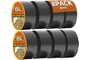 JOAPRIL 8 Pack Joist Tape for Decking 2''×50', Weather-Resistant,Waterproof Seal Antiseptic Butyl Tape,Self-Adhesive Flashing Joist Tape for Wood Decks Beams Roof