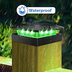 Peasur 2 Packs 4x4 Solar Post Lights Outdoor, Green