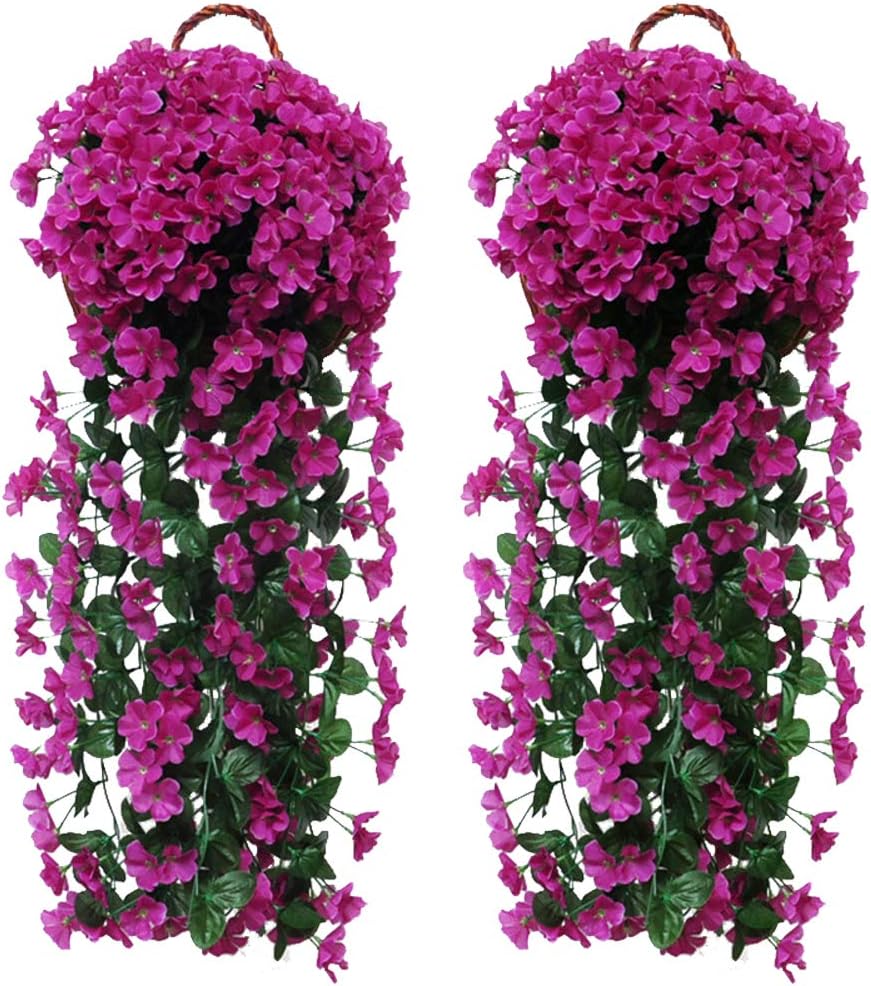 Fycooler 2 Pack Red Artificial Wisteria Garland, 90cm Faux Silk Hanging Flowers