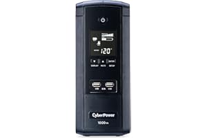 CyberPower BRG1000AVRLCD Intelligent LCD UPS System, 1000VA/600W, 10 Outlets, AVR, Mini-Tower, 5-Year Warranty