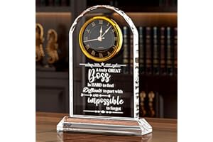 Ornalrist Boss Gifts for Men Women Crystal Clock, Gifts for Retirement Female Boss - Boss Appreciation Gift for Men, Boss's Day Gift Idea - Boss, Mentor, Leader Desk Office Home Decor