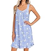 Ekouaer Nightgowns for Women Sleeveless Night gown Victorian House Dress Soft Nightdress Ladies Chemise