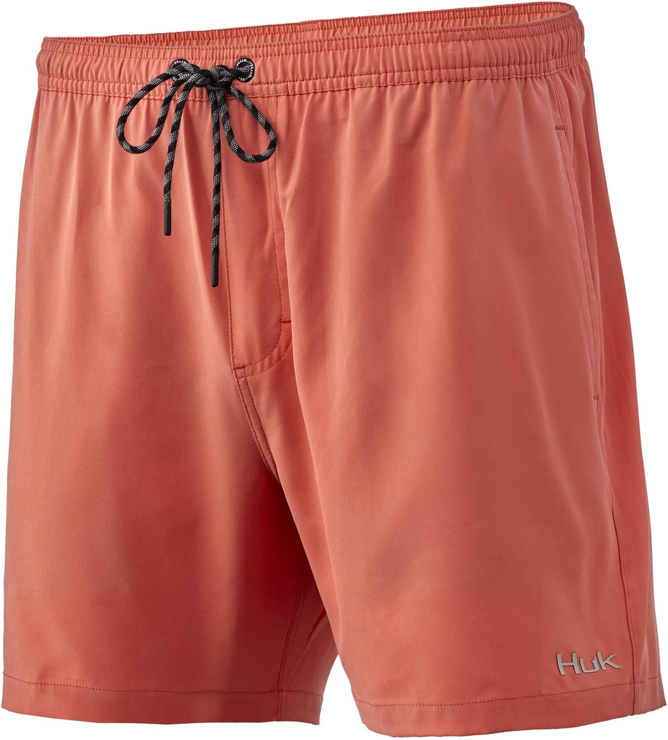 HUK Volly 5.5" Short Elastic Waist Swim Shorts, Fusion Coral, Medium