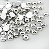 Niziky 1200PCS Sliver Flat Back Pearls Gems, Mixed Size 2/4/6/8/10/12/14mm Half Round Pearls Beads for Crafts, DIY Projects, Nail Art, Shoes, Jewelry Making