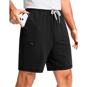 G Gradual Men's Sweat Casual Shorts Soft Moisture Wicking Athletic Gym Shorts with 3 Pockets for Lounge Workout Running