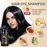 RILSIC Black Hair Dye Shampoo 3 in 1 Instant Color for Gray Hair Coverage view 3
