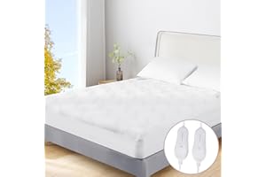 COZYTY Heated Mattress Pad Queen Size, Dual Control Electric Mattress Pad, 60" x 80", Fast Heating Bed Warmer with 4 Heating Levels & 10 Hour Auto Off, Fit Up to 17" Deep Pocket, Machine Washable