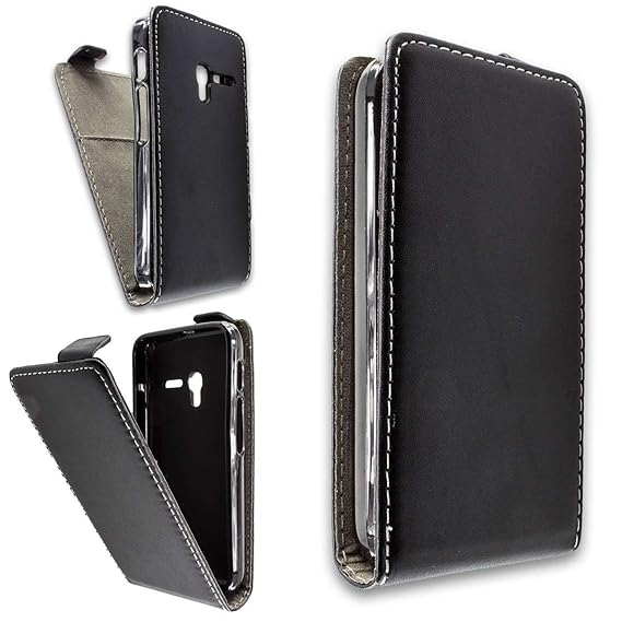 caseroxx Hülle/Tasche Flip Cover passend für Alcatel One Touch Pixi 3 4013D 4 Zoll, Schutzhülle (Handytasche klappbar in schw