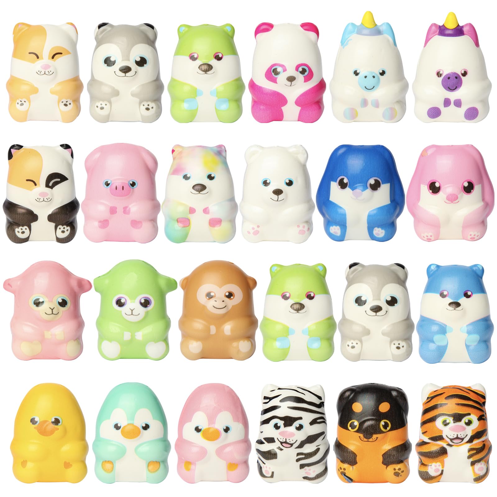 Photo 1 of 24 Pcs Animal Squishy Toys for Kids, Slow Rising Squeeze Stress Relief Toys, Kawaii Jumbo Squishies Party Favors for Boys Girls Goodie Bag Stuffers, Pinata Stuffers,Carnival Prizes,Classroom Rewards