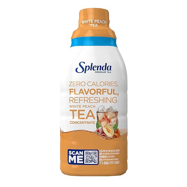 SPLENDA PREMIUM WHITE PEACH TEA 1:1 CONCENTRATE, ZERO SUGAR, GLUTEN FREE, REAL BREWED TEA, 32 FL OZ