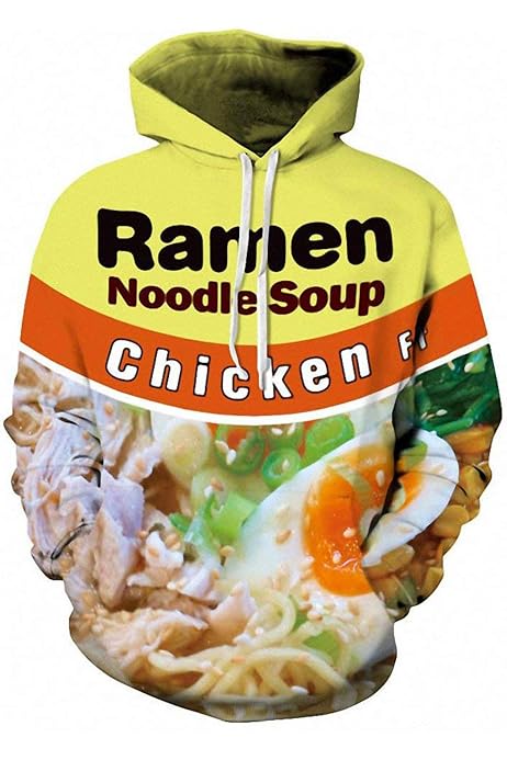 Amazon.com: Keasmto 3D Ramen Chicken Noodle Soup Hoodie Beef Sweatshirt for  Men Women Cotton Cute : Clothing, Shoes u0026 Jewelry
