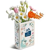 HOMKULA Pride and Prejudice Book Vase for Flowers, Medium 2 | Ceramic Book Vase, Gifts For Book Lovers, Easy to Clean, Leak Prevention, Decor