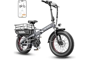 Heybike Mars 2.0 Electric Bike for Adults with 600Wh Removable Battery,Peak 1200W Motor,and 28MPH Top Speed, UL Certificated Folding Electric Bicycle with 20"×4" Fat Tire and Full Suspension