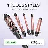 Wavytalk 5 in 1 Curling Wand Set Rose Gold 13-32 mm Ceramic Tongs view 4