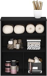 Furinno PASIR 3-Tier Shelf Bookcase Black Oak 30cm D x 60cm W x 71cm H view 5