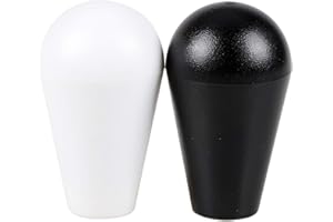 Avisiri 2X Arcade Joystick's Oval Balltop, Arcade Ellipse Topball Handle use for 2 Player Arcade Joystick DIY Kit Sanwa Joystick MAME Jamma Part (White & Black)