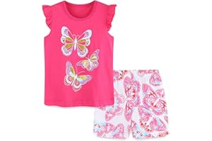 Toddler Girls Summer Outfits Clothes Kids Girl Short Sets Sleeveless T Shirt Shorts Top 2PCS Set 2-7Y
